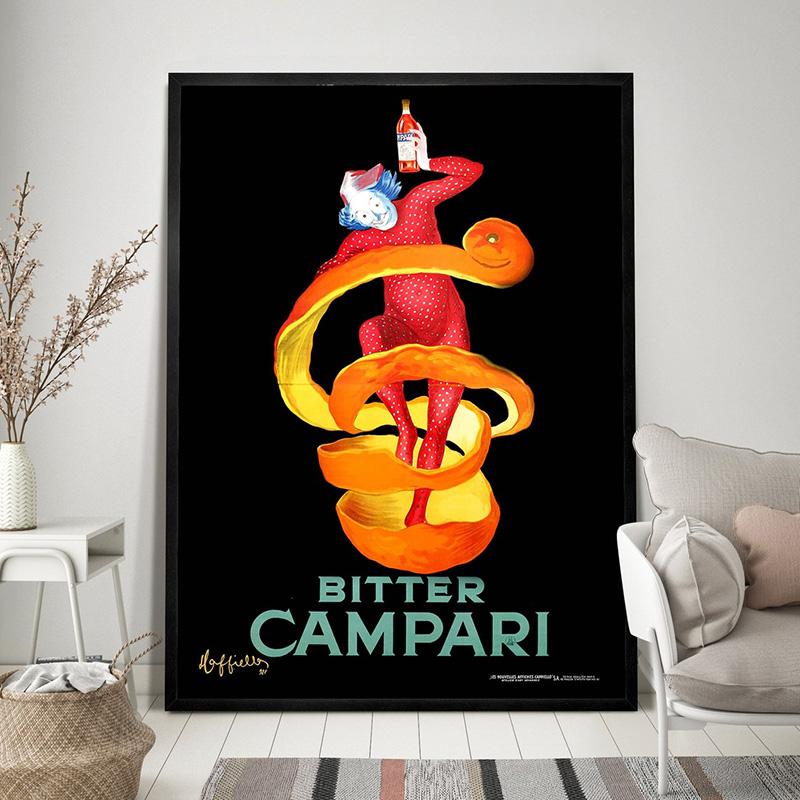 Bitter Campari Vintage Poster Print Food & Drink Wall Art Pictures Alcohol Advertising Canvas Painting Restaurant Bar Home Decor