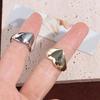 Jewelry Accessories Geometric Open Ring Geometric Wide Finger Buckle Metal Heart Ring  Couple