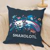 Cute Axolotl Cushion Cover Silky Short Plush Double-Sided Printed Pillow Case for Sofa All Seasons Home Decor Gift