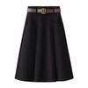 Autumn and Winter Woolen Skirt for Women A-line Large Umbrella Skirt 2025 New High-waisted Slim Mid-length Woolen Pleated