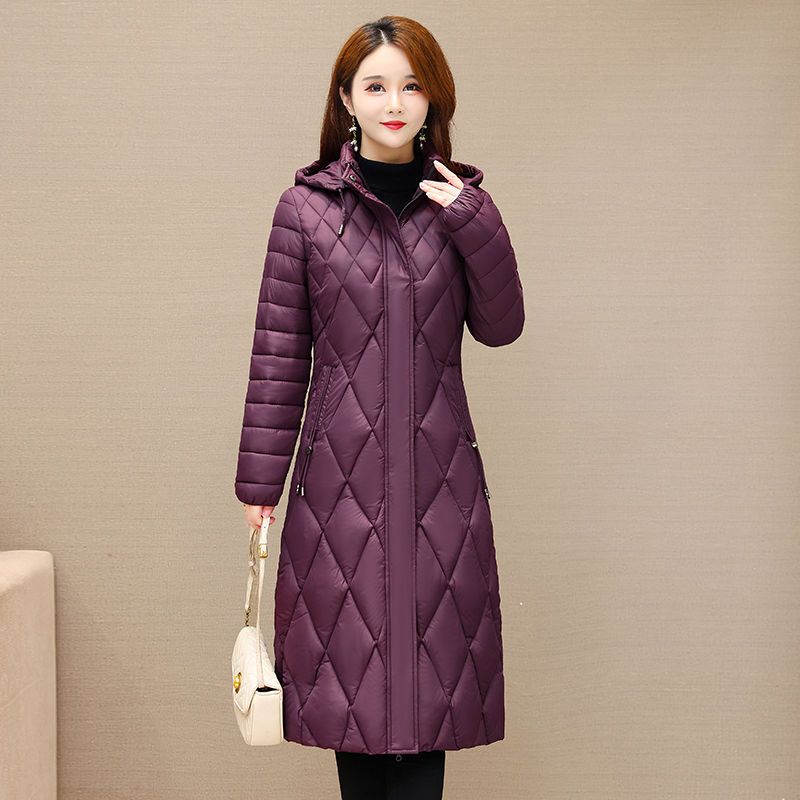 Light Down Quilted Coat Women New Quilted Coat Women Medium Length Over The Knee Mother Quilted Jacket Middle-aged Coat Woman