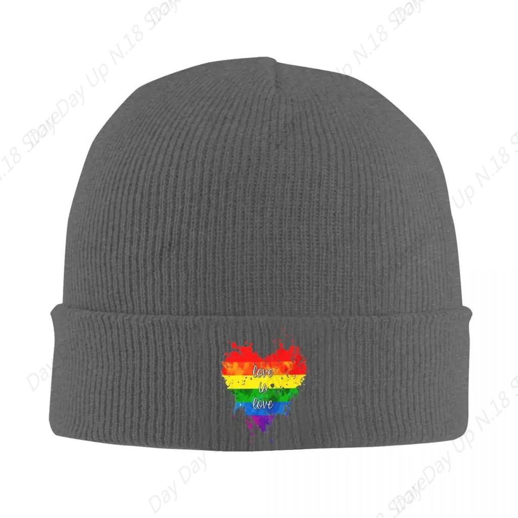 Love Is Love Lgbt Beanie Hats Skullies Beanies Hippie Elastic Men Women Caps Autumn Graphic Vintage Bonnet Hats Birthday Present
