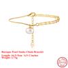 EFFIE QUEEN 100% 925 Sterling Silver 14k Gold Baroque Snake Chain Bracelet Luxury Jewelry for Women Wedding Party Banquet GPB30