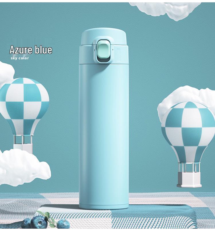 Macaron Flip-Top Insulated 304 Stainless Steel Tumbler - Car Vacuum Water Cup Gift