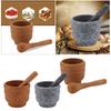 Mortar Pestle Medicine Masher Natural Tool Scratch Pastes Holder Grinding