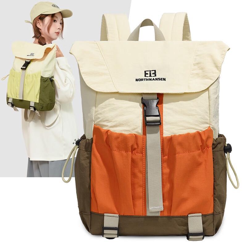 Color-Block Large Capacity Nylon Backpack
