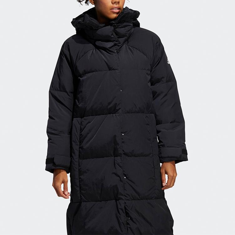 Adidas Womens Puffer Down Coat With Hood Women Outerwear Black FT2541