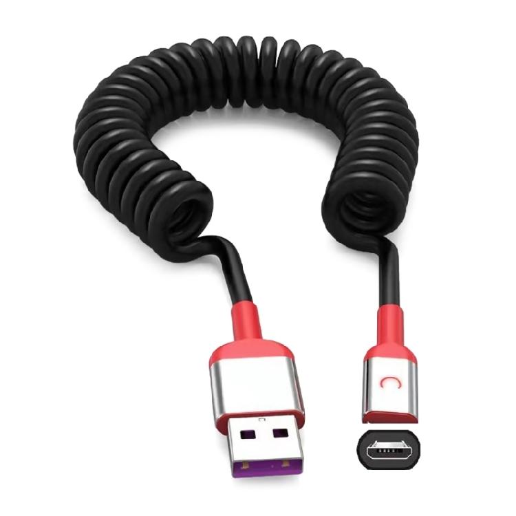 66W 5A Colied USB C Cable Fast Charge Type C Cord for Android Phone Spring USB C