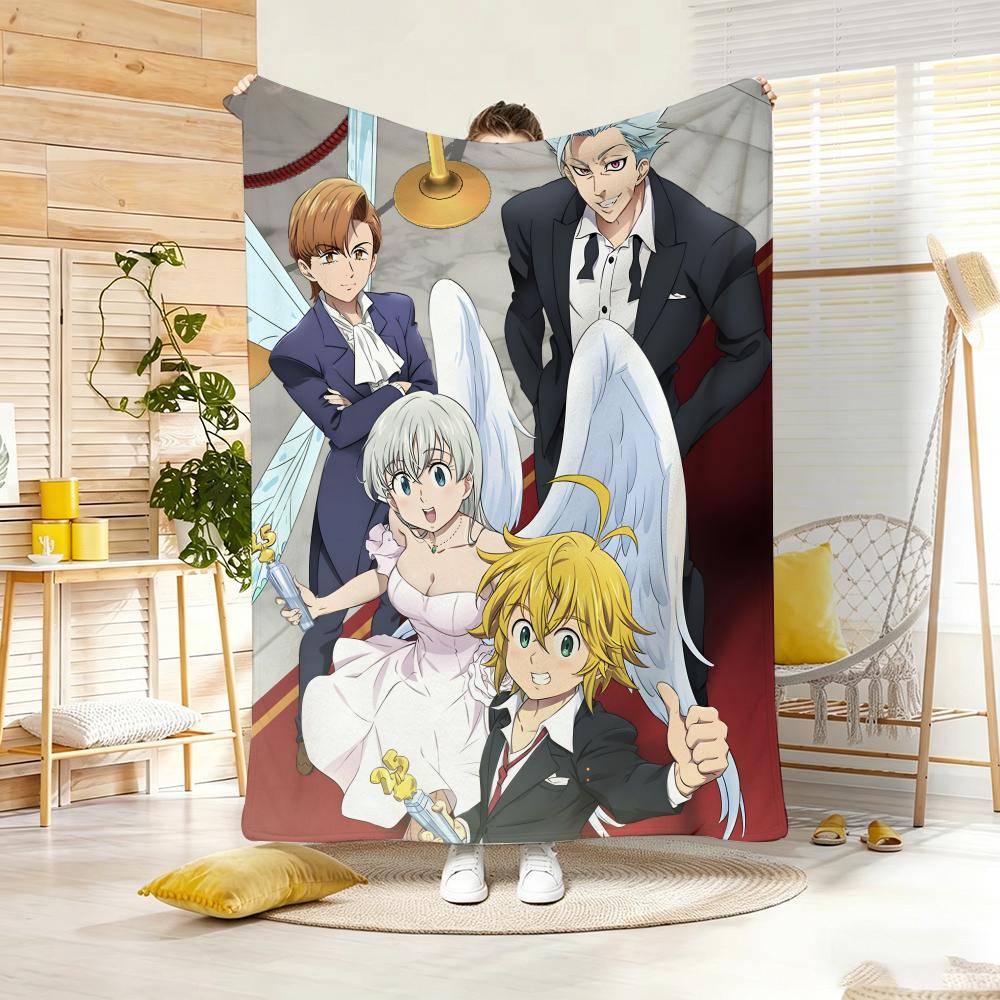Magic Fantasy Anime TThe Seven Deadly Sins Throw Lightweight g Flannel Blanket Soft Skinfriendly for Summer Cooling