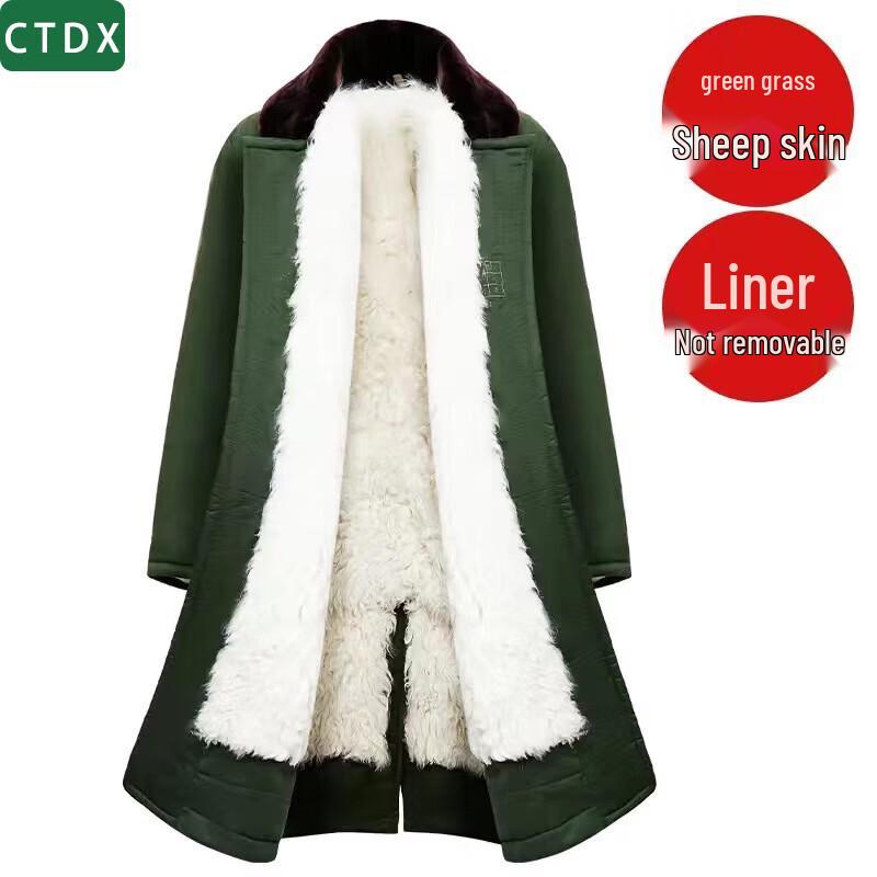 

Men s Long Wool Military Parka with Sheepskin Lining
