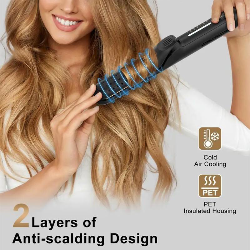Cool Airflow Styler Hair Straightener And Curler 2 In 1 Ptc Fast Heat-Up Ionic Flat Iron Ceramic Hair Straightener And Curler