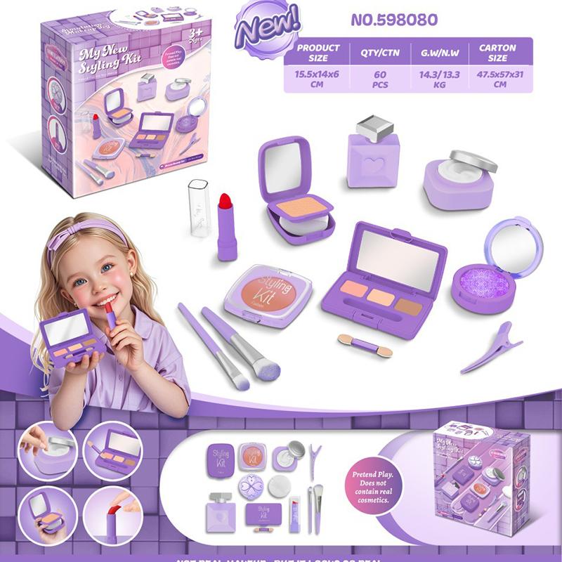Kid Pretend Play Cosmetics Girl Toy Simulation Lipstick Eye Shadow Beauty & Fashion Makeup Toys Baby Dressing Make Up Game Gift
