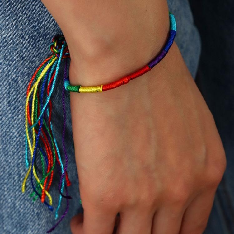 Women Girls Jewelry Gift DIY Hand-Making Cotton Rope Bracelets Random Color