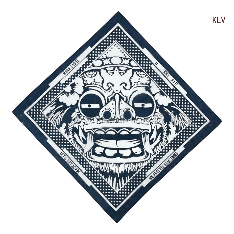 Halloween Skull Scarf for Women Men Scary Neckerchief Breathable Scarves Head Bandannas Square Headband for Party 55cm