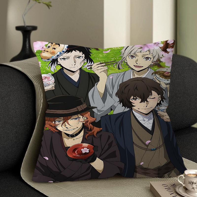 B-Bungo Stray Dogs Anime Kissen Anime Kissen Sofa Bett Kopfkissenbezug Kissenbezug 45x45 Cm Mode