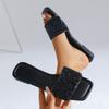 Fashion Summer Women's French Sequined Fairy Shoes Cool Flat Bottom Beach Rhinestones Slides Slippers