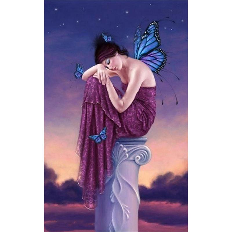 Diamond Painting Fairy Girl 5D Diy Butterfly Elf Cross Stitch Mosaic Patch Diamond Embroidery Inlaid Gift Decoration Design