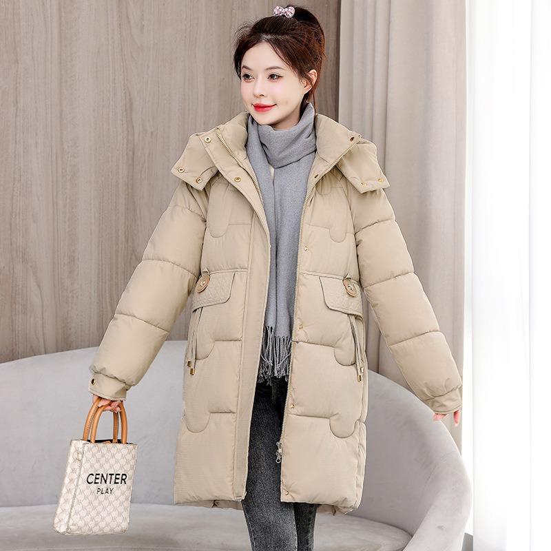 Winter new down cotton-padded clothes women's long loose bread clothes hooded cotton-padded jackets trendy