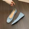 Inner height increase retro solid color single shoes women's shoes new spring and summer French fashion light mouth ballet gentle evening shoes