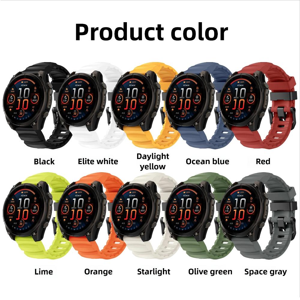 Rychloupínací 22mm 26mm řemínek pro Garmin Tactix8 Silikonový pásek pro Garmin Fenix 8/7X Pro/E Enduro 3 Náramek pro Forerunner 970-965/Instinct 3