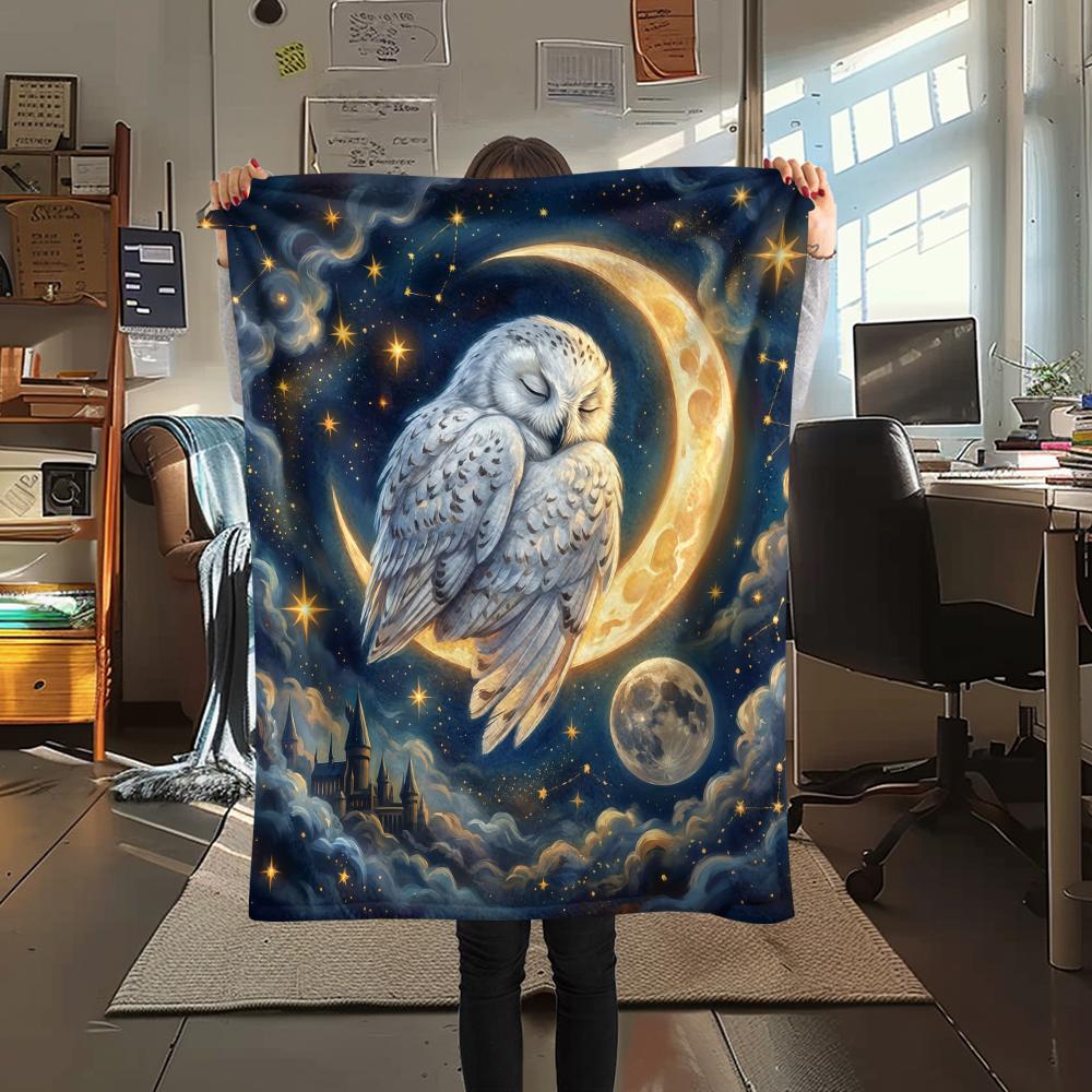 Animals Sleeping Clouds Moon Print Flannel Blanket,High Quality Comfortable for All Seasons,Home Decor,Warmth and Comfort,Perfect for Christmas Gifts