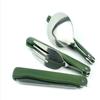 For fotturer Army Green Outdoor Camping Portable Combination Servise Rustfritt stål Bestikksett