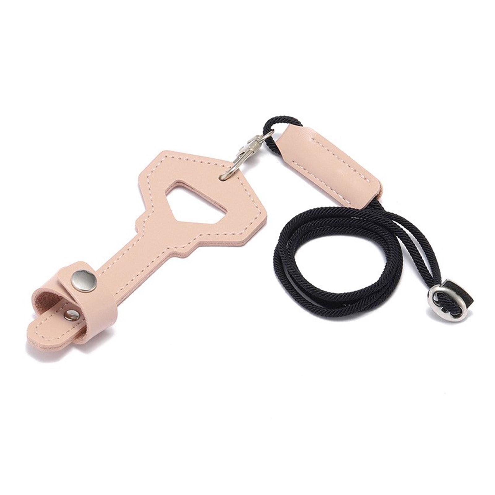 

Многофункциональная подвеска-ключ Модное ожерелье из кожаного шнурка Кожаная текстура Подходит для очков и ключей розовый