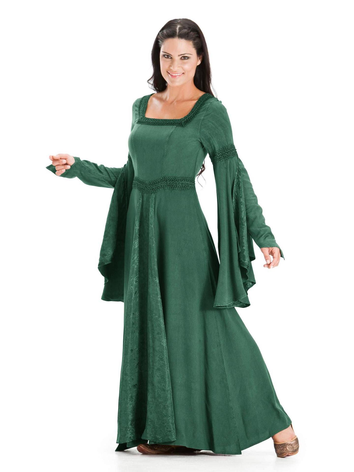 

Хэллоуин 2025 Средневековое Ретро Вечернее Платье с Длинным Рукавом – Новый Европейский и Американский Дизайн 3XL зелёный