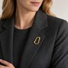 Brooch with Safety Pin, Abstract Irregular Metal Outline Lapel Pin, Versatile Accessory for Collar Cuffs Bags Gift