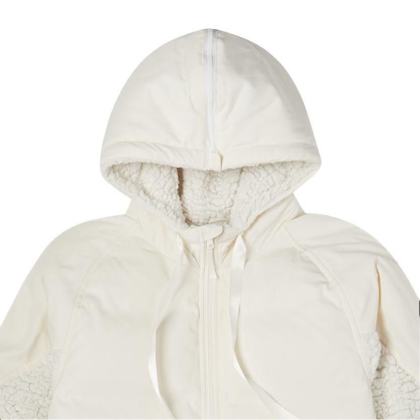 Converse Down Jackets Women's Beige Yellow Hooded Moderate Other 10021987-281