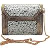 Hvit Dameclutch Antikk Indisk Håndlaget Firkantet Mosaikk Metallveske Kvinner/Jenter Brude Metallclutch