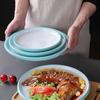 Nordic Round Melamine Shallow Plate for Buffets and Stir-Fry Dishes