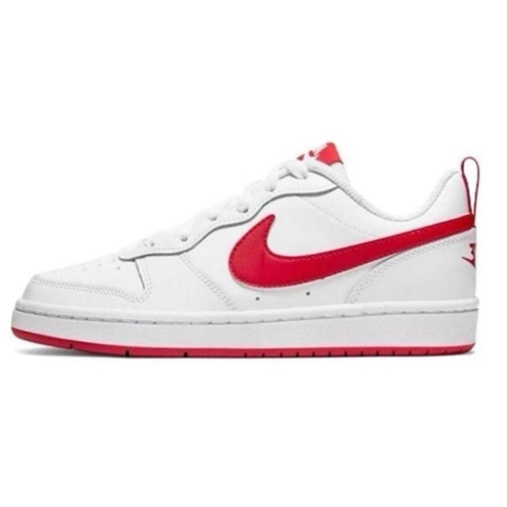 Nike Court Borough 2 Low Top Skateboard Shoes Women's White Red BQ5448-103(TEAM-S-BOX)-Random Packaging Bags