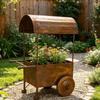 Antique Styles Metal Flower Pot Cart With Antique Finish Perfect For Patios And Yard Decoration Lawn Ornament Display