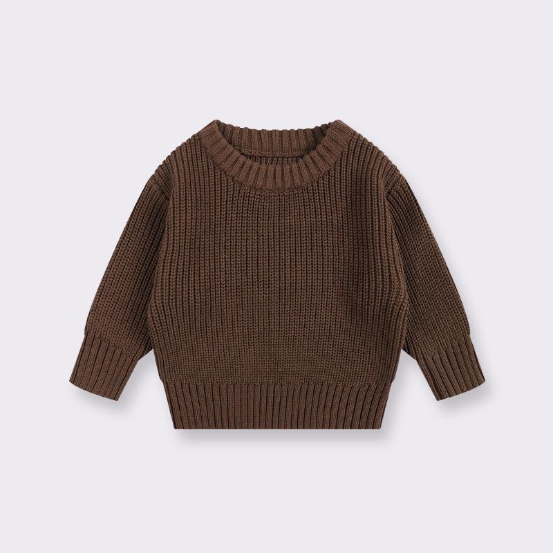 Infant Crew Neck Knit Sweater for Boys & Girls - Toddler Wool Pullover for All Seasons