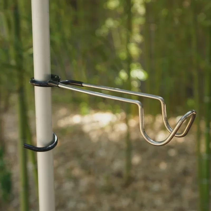304 Stainless Steel Outdoor Gas Lamp Hook with Upgraded Clip for Hanging Lamps and Drying Nets