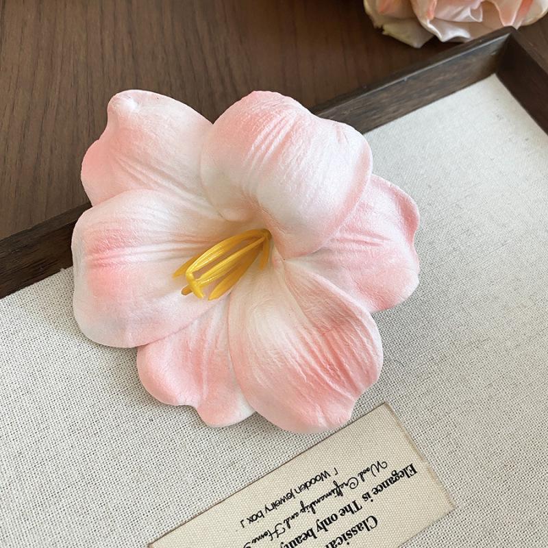 Fairy Chiffon Pearl Flower Tassel Hair Clip - Vacation Style Duckbill Bangs Accessory
