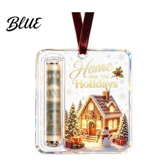 Festive Cash Storage Pendant Retro Christmas Holder Pendant Money Tree Decoration Transparent Acrylic Gift Tag Holiday Hanging Ornament with