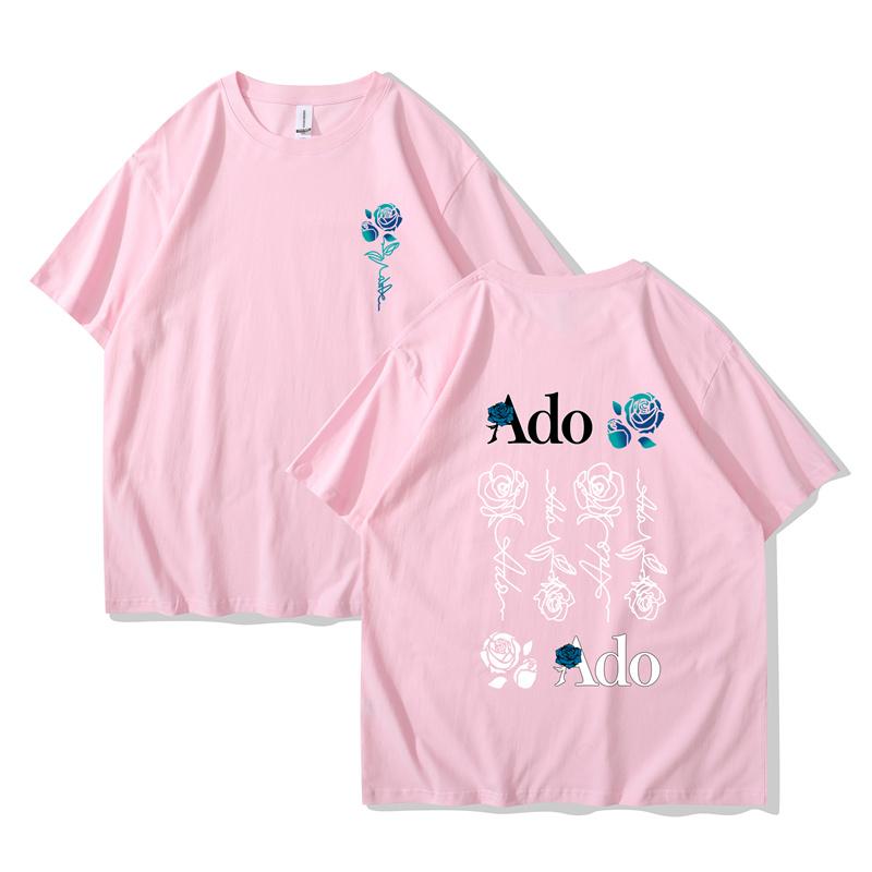 Ado Blue Rose T-Shirts Wish World Tour Merch Tee Damenmode Lässig Harajuku Kurzarm