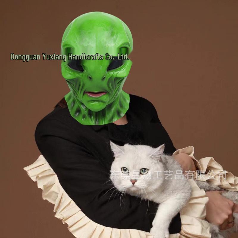 Alien UFO Green Latex Halloween Headgear Mask