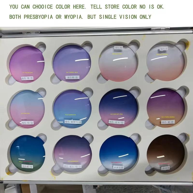 SHINU dyed color glasses Men Women Red Lenses Orange lens color lens with prescription customizd reading glasses myopia glasses