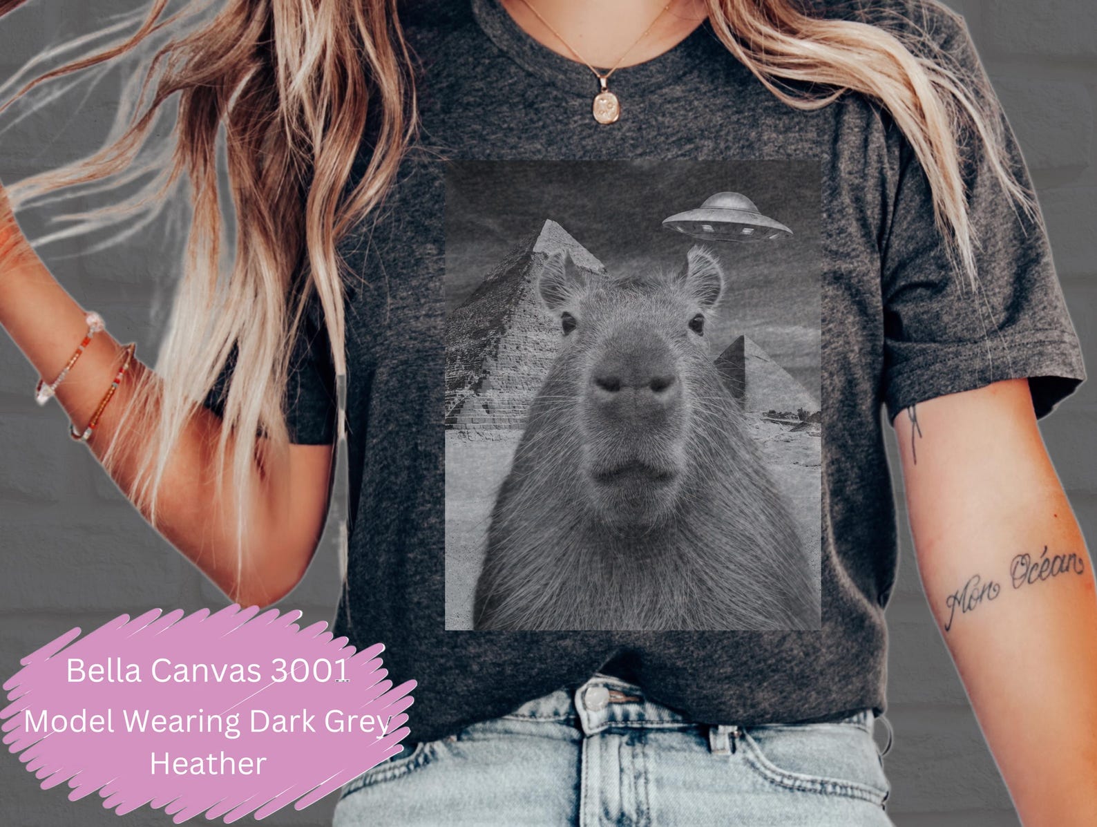 Capybara Animal Selfie Ufo Vintage 90s Style T-Shirt Unisex Retro Funny Capybara T Ufo Meme Shirt Alien Gag Adult Shirts Y2k Tee MORE COLORS M