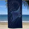 Asciugamano da Spiaggia con Design Stellato di Razza Aquila, Asciugamani da Bagno in Microfibra ad Asciugatura Rapida Senza Sabbia con Arte dell'Oceano Galattico per Yoga, Nuoto e Campeggio