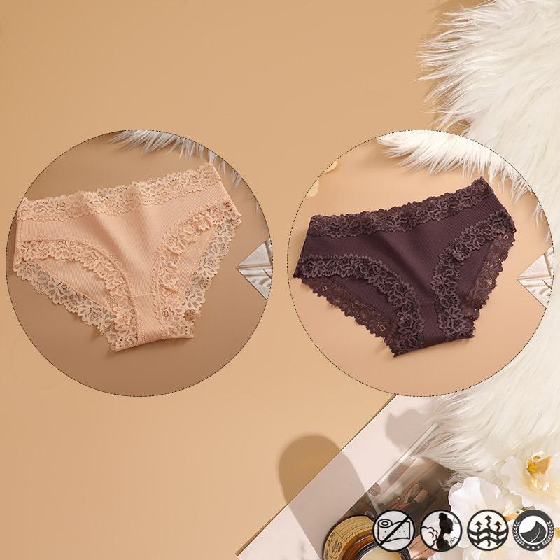 2 Teile/satz Baumwolle Unterwäsche Für Frauen Sexy Spitze Gerippt Floral Thongs Weibliche Atmungsaktive Feste T-back Bikini S-XL Sexy spitze Höschen