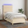 VidaXL Slatted Bed Base with Mattress and LED, Upholstered Bed, Single Bed, Adult Bed for Interior Bedroom, 3135642