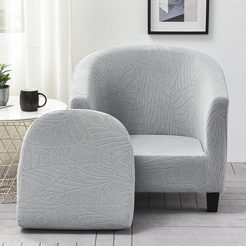 2-Pieces Club Chair Slipcover Stretch Armchair Cover Jacquard Tub Chair Cover Sofa Cover For Living Room Furniture Protector