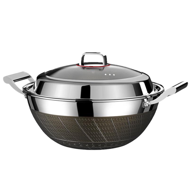 Laxiao Niang Double-Handle 304 Stainless Steel Non-Stick Wok