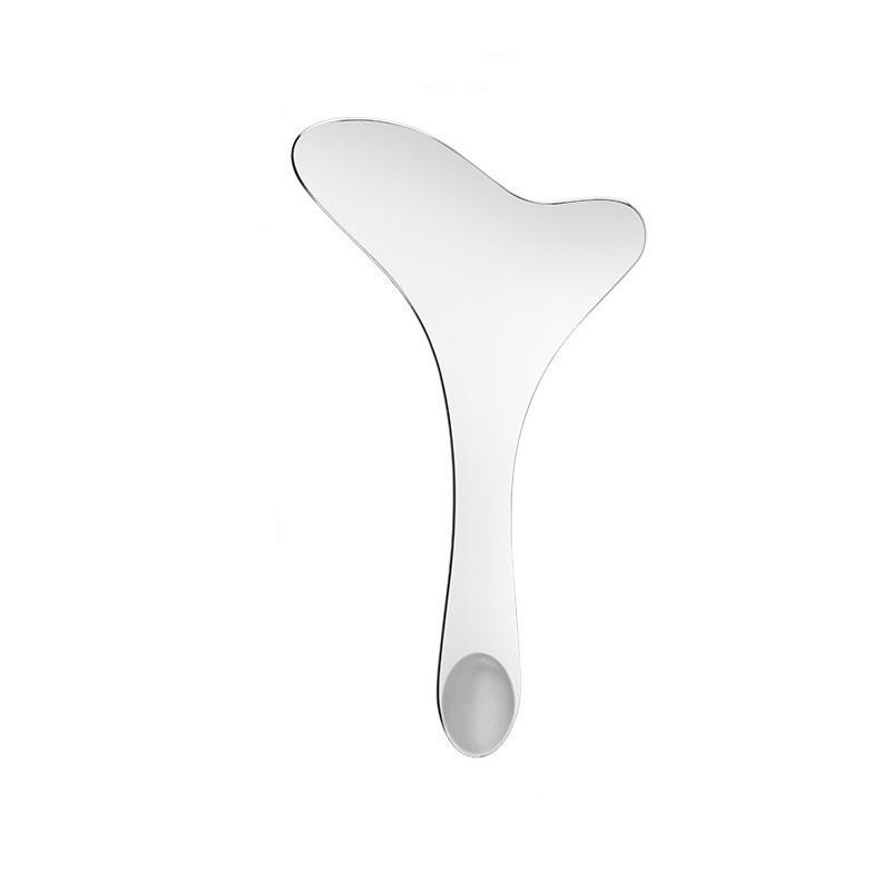 2pcs Facial Massager Stainless Steel Gua Sha Facial Tool Y Shape Blackhead Scraper Face Body Massage Accessories for Relaxing