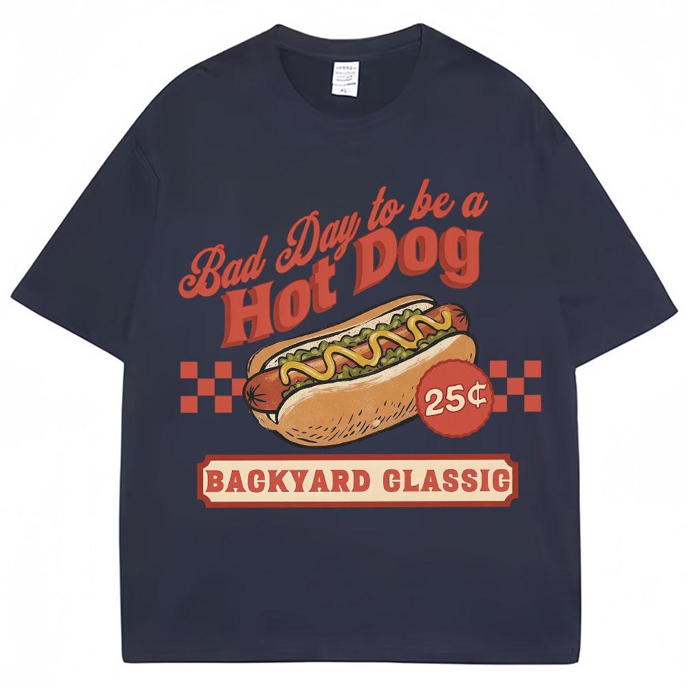 Funny Hot Dog Graphic T Shirt Bad Day Be A Hotdog Humor Tshirt Unisex Women Fashion Summer Oversized Soft Cotton Casual T Shirts