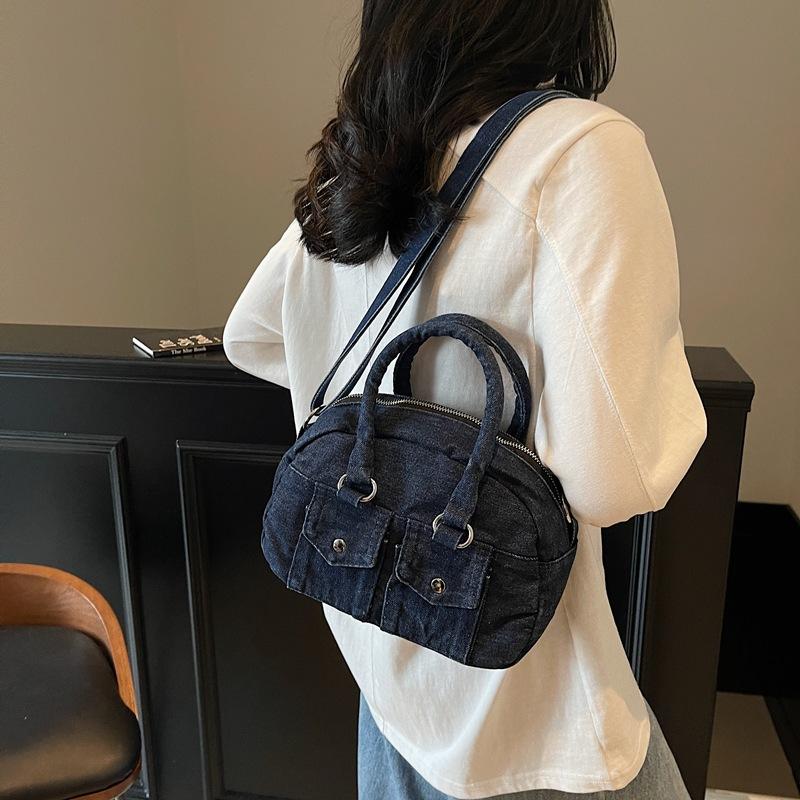 Retro vielseitige Denim kleine Tasche neue lässige Handtasche Nische Schulter Umhängetasche